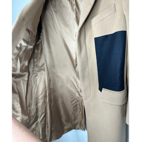 Givenchy Camel Tan Wool & Cashmere Blend Color Block Overcoat 48 / XXL - Picture 13 of 16